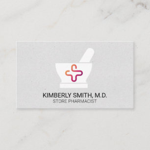 Tarjeta De Visita Mortero y mano de mortero   Farmacéutico   Logotip