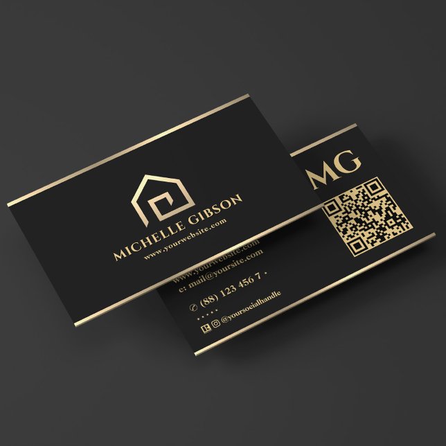 Tarjeta De Visita Mortgage Broker Minimal House Realtor Black (Mortgage Broker Minimal House Realtor Black Business Card
)