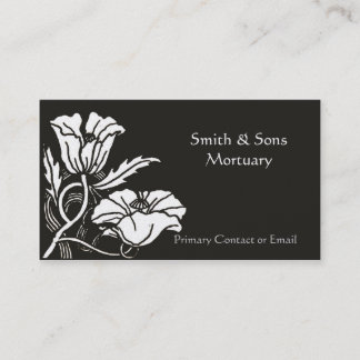 Tarjeta de visita mortuoria elegante de las