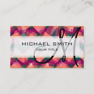 Tarjeta De Visita Mosaic Abstract Art Custom Monogram #8