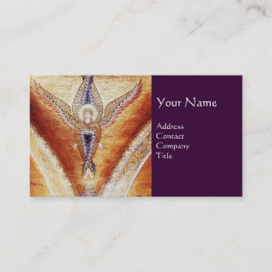 Tarjeta De Visita MOSAIC ANGEL MONOGRAM Púrpura