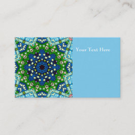 Tarjeta De Visita Mosaic Blue Green Hippie Boho Mandala