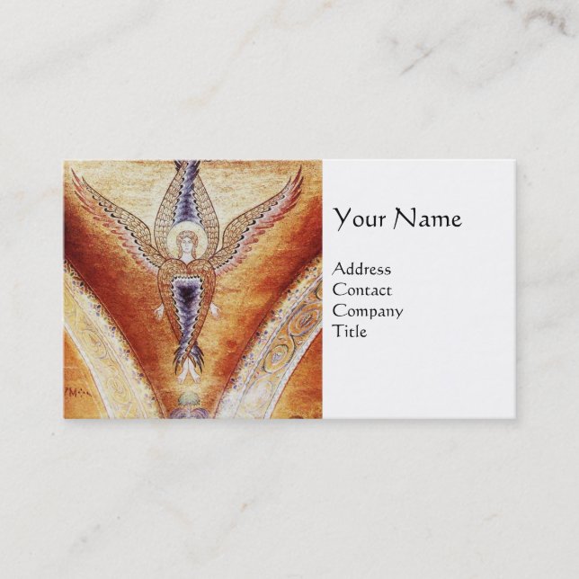 Tarjeta De Visita MOSAICO ANGEL MONOGRAM Blanco (Anverso)