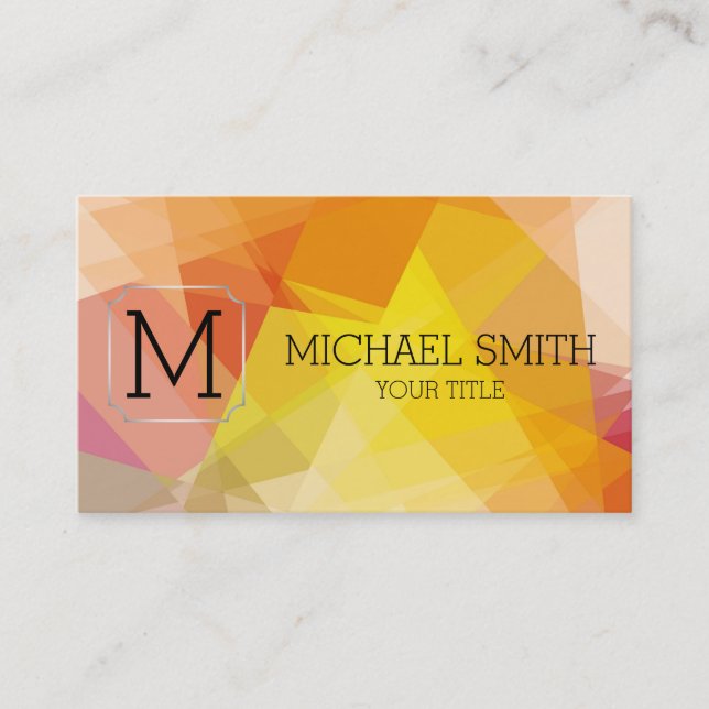 Tarjeta De Visita Mosaico geométrico Resumen Monograma de arte #2 (Anverso)