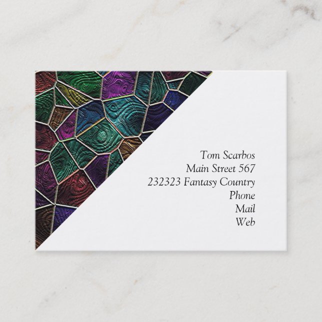 Tarjeta De Visita Mosaico Lora, multicolor (Anverso)
