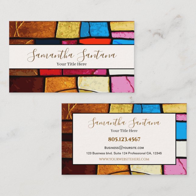 Tarjeta De Visita Mosaico moderno (Anverso / Reverso)