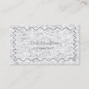 Tarjeta De Visita Mosaico Moderno Profesional Blanco Elegante