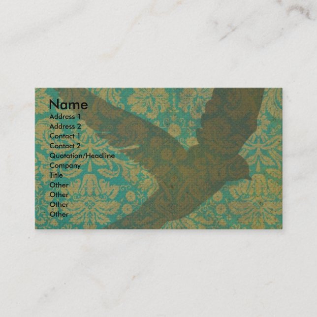 Tarjeta De Visita Mosca, pájaro en el arte de Digitaces del papel (Anverso)