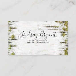 Tarjeta De Visita Mossy Birch Bark Rusk Country Woodland