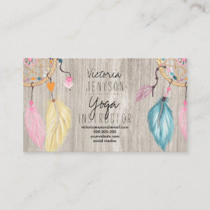 Tarjeta De Visita Mostrador acuático de ensueño yoga de madera cla