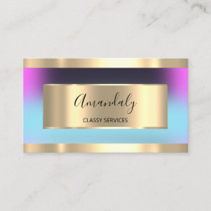 Tarjeta De Visita Mostrador de peluquería moderno dorado negro azab