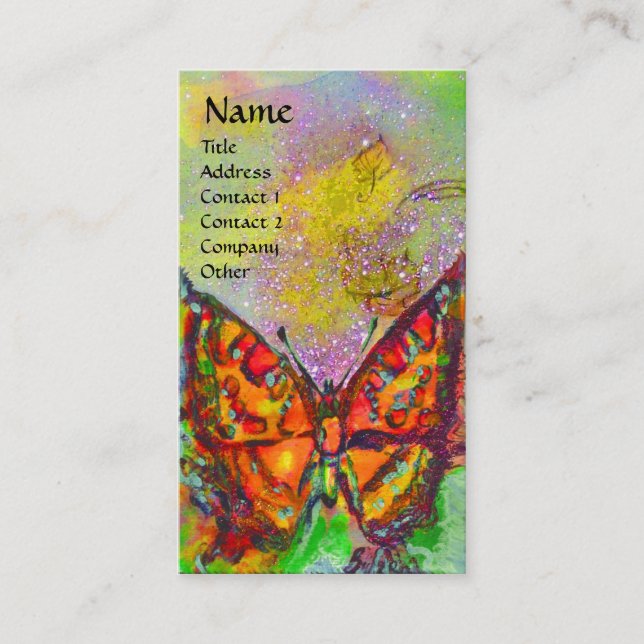 TARJETA DE VISITA MOSTRADOR ROJO PURPLE AMARILLO ORO DERRAMAMIENTO M (Anverso)