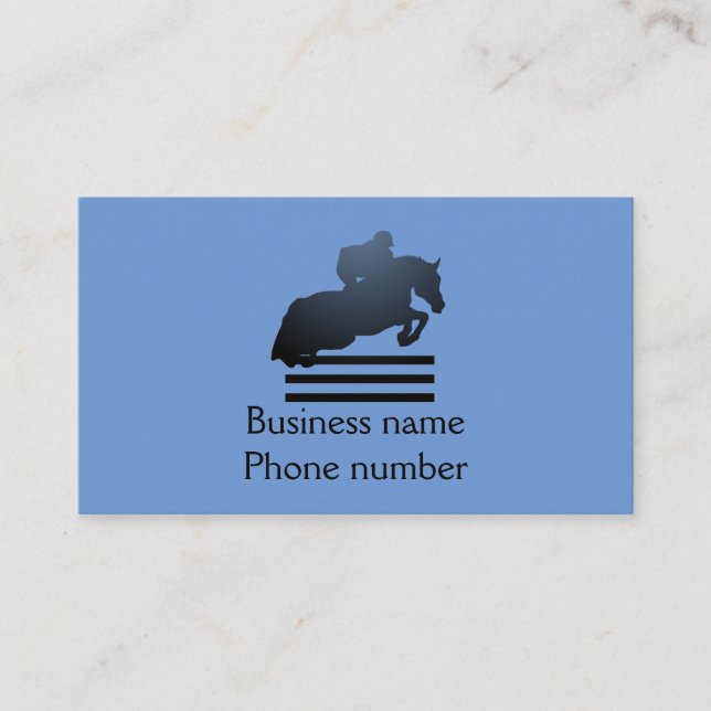 Tarjeta De Visita Mostrar saltador limpiando un obstáculo. (Anverso)