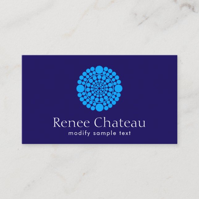 Tarjeta De Visita Motif de círculo azul cobalto moderno (Anverso)