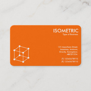 Tarjeta De Visita Motif de cubo isométrico - Naranja/gris