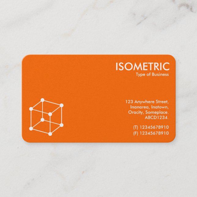 Tarjeta De Visita Motif de cubo isométrico - Naranja/gris (Anverso)