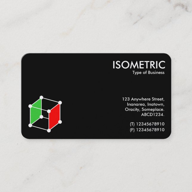 Tarjeta De Visita Motif de cubo isométrico v2 - Negro/Blanco (Anverso)
