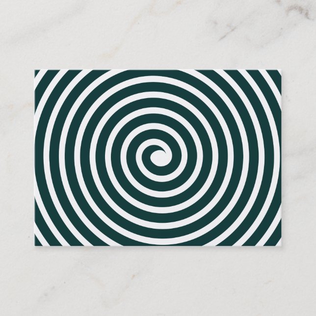 Tarjeta De Visita Motif espiral - Verde oscuro y blanco (Anverso)