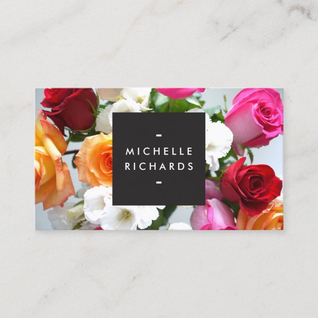 Tarjeta De Visita MOTIF FLORAL MODERNA para PLANIFICADORES DE EVENTO (Anverso)