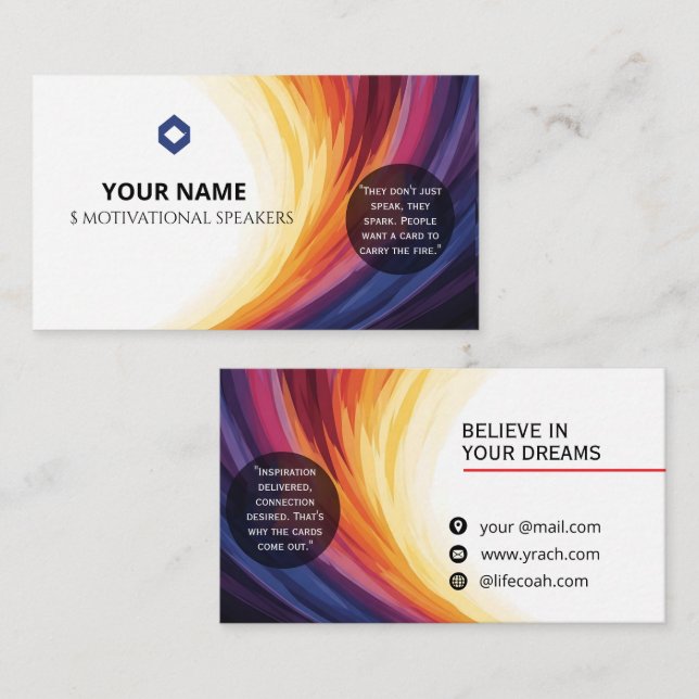 Tarjeta De Visita Motivational Speaker Card (Anverso / Reverso)