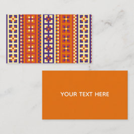 Tarjeta De Visita Motivo Étnico Geométrico Tradicional