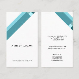 Tarjeta De Visita motivo geométrico minimalista moderno azul