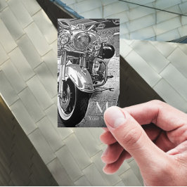 Tarjeta De Visita Moto blanco y negro