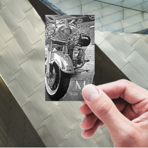 Tarjeta De Visita Moto blanco y negro