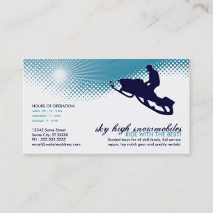 Tarjeta De Visita moto de nieve alta en el cielo