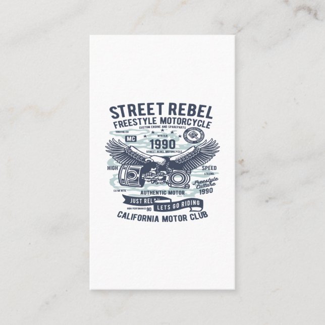Tarjeta De Visita Moto de Street Rebel (Anverso)