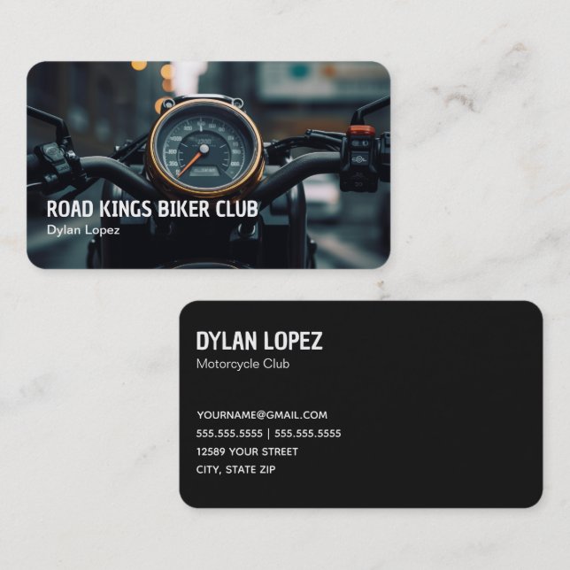 Tarjeta De Visita Moto del Biker Club (Anverso / Reverso)