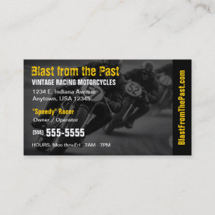 Tarjeta De Visita Motocicleta de carreras antigua Deportes de moto