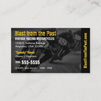 Tarjeta De Visita Motocicleta de carreras antigua | Deportes de moto