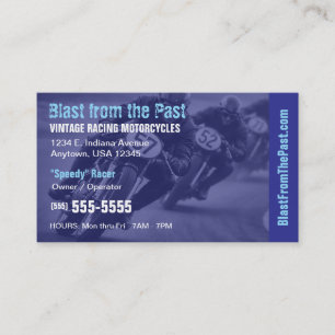 Tarjeta De Visita Motocicleta de carreras antigua   Deportes de moto