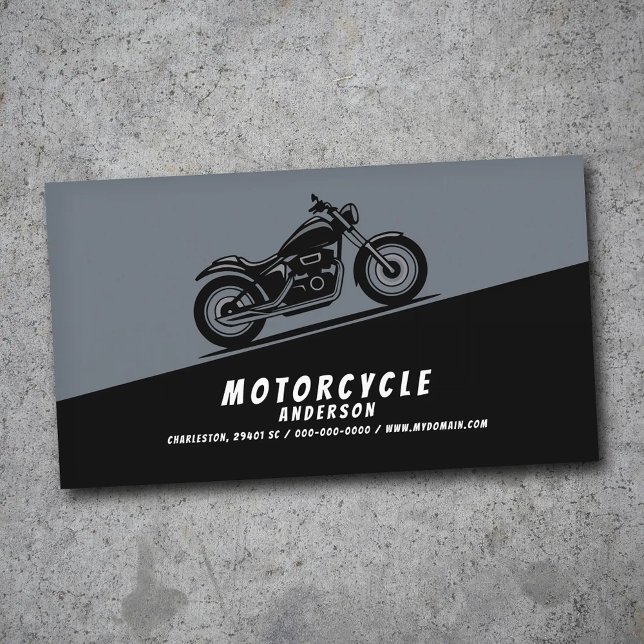Tarjeta De Visita Motocicleta en diagonal (Motorcycle Diagonally Business Card)