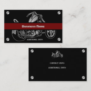 Tarjeta De Visita Motocicleta Negra Y Roja