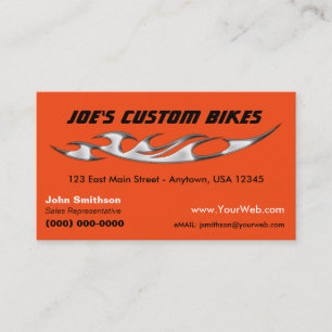 Tarjeta De Visita Motocicleta personalizada Tienda de bicicletas p