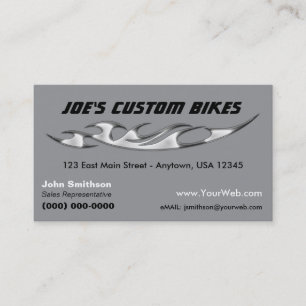 Tarjeta De Visita Motocicleta personalizada   Tienda de bicicletas p