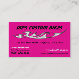 Tarjeta De Visita Motocicleta personalizada   Tienda de bicicletas p