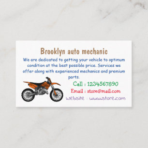 Tarjeta De Visita Motocicleta sucia fuera de carretera / motocross p