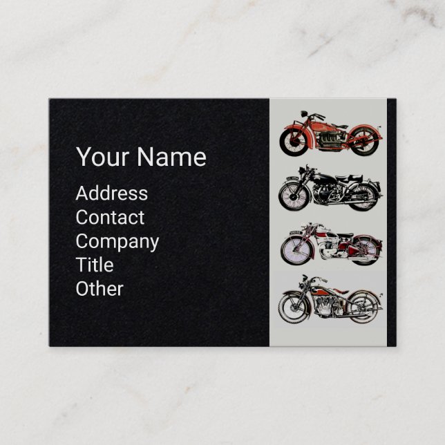Tarjeta De Visita MOTOCICLETAS DE VINTAJE Libro Blanco Rojo (Anverso)