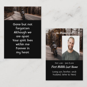 Tarjeta De Visita Motociclista de motocicleta de foto personalizada 