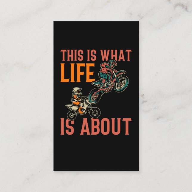 Tarjeta De Visita Motocross Dad Son Dirt Bike Padre e Hijos (Anverso)