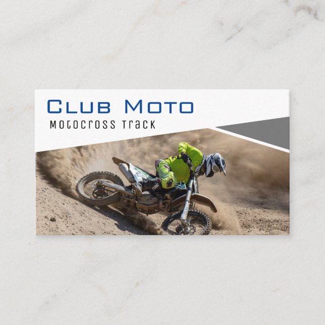 Tarjeta De Visita Motocross Track | Motociclista (Anverso)