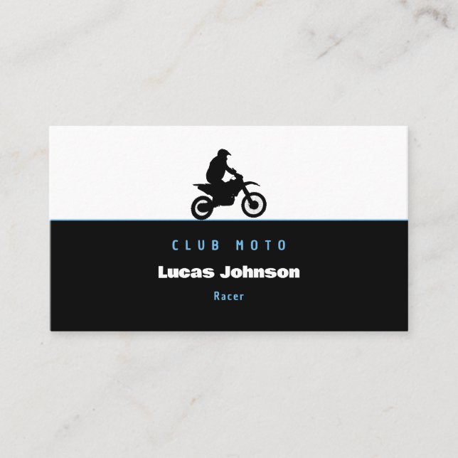 Tarjeta De Visita Motocross Track | Motociclista (Anverso)