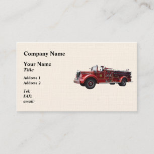Tarjeta De Visita Motor de fuego clásico