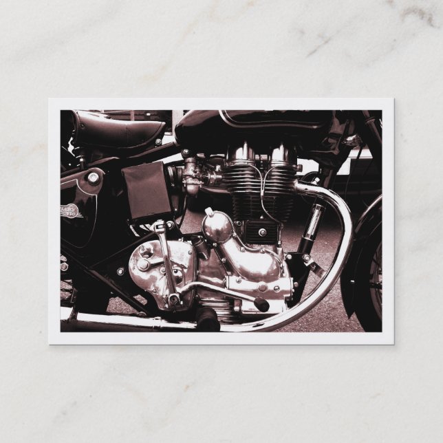 Tarjeta De Visita Motor de moto clásico, minitarjeta fotográfica (Anverso)