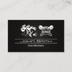Tarjeta De Visita Motor de Piston Car   Reparación del coche   Wrenc