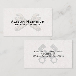 Tarjeta De Visita Motor de Piston Car   Wrenches