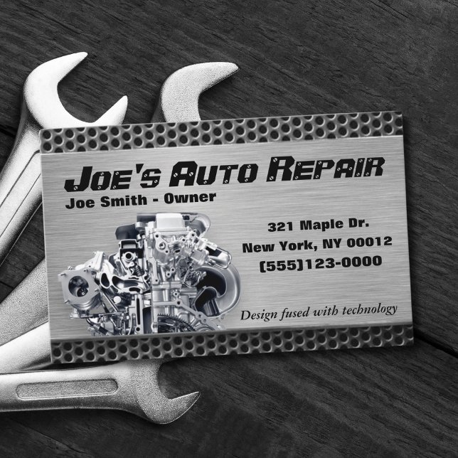 Tarjeta De Visita Motor de reparación mecánica automática del automó (Subido por el creador)